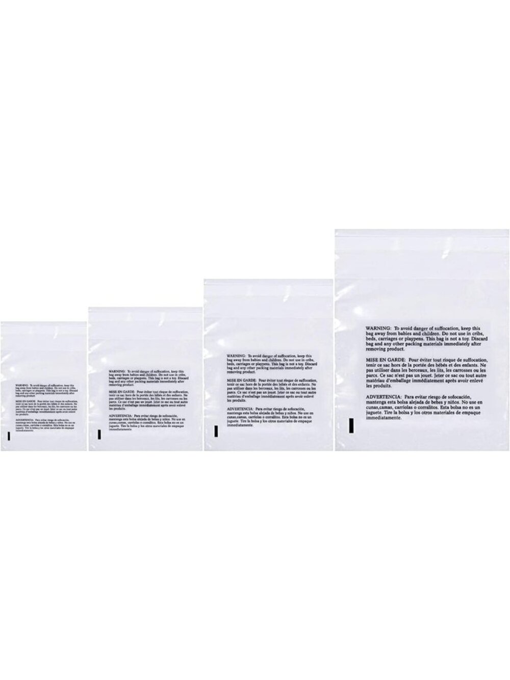 Resealable Poly Bags Combo Pack - 400 Count, Various Sizes 6x9 to 11x14, Safe
